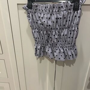 Sabo Skirt Polka Dot Blouse in Gray and Black